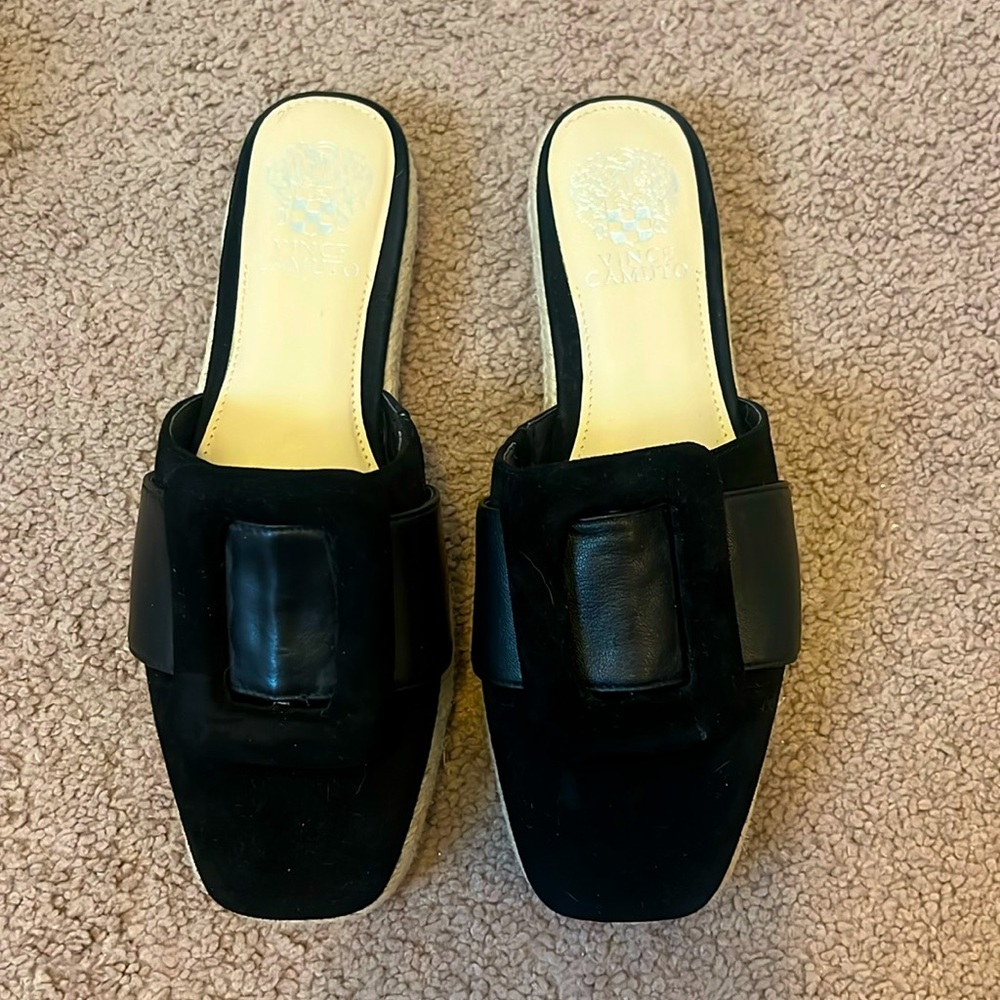 Vince Camuto Suede Mule with decorative buckle NWT